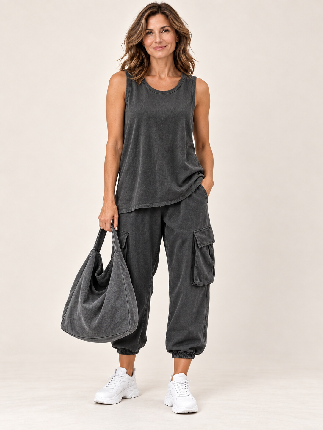 Noelia Gris+Bolso gris — frontal