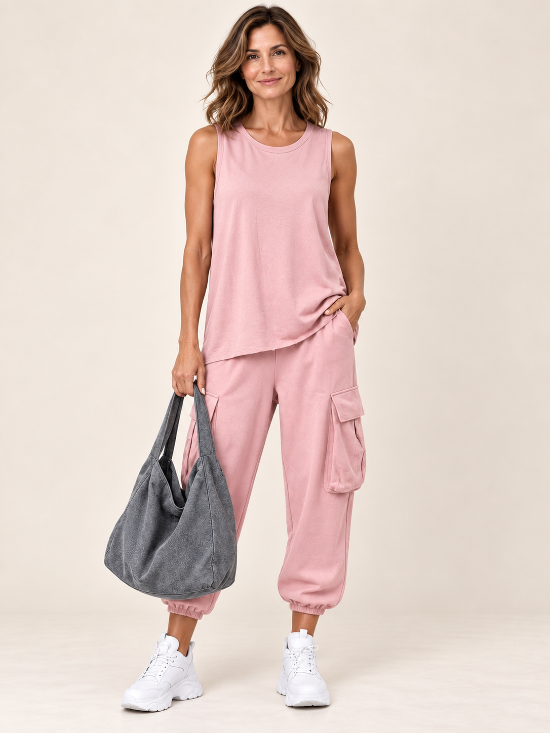 Noelia Rosa+Bolso gris — frontal